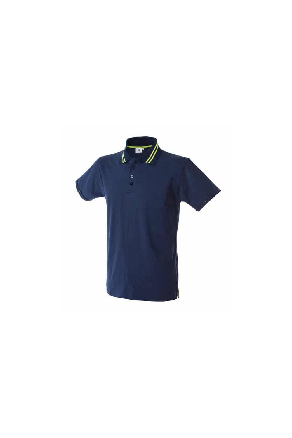 POLO_TENERIFE_HOMME_BLEU_DENIM/JAUNE_FLUO_45432