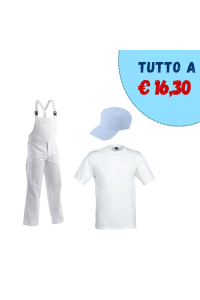 KIT8 CAPPELLO/SALOPETTE/T-SHIRT