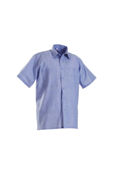 CHEMISE_DE_TRAVAIL_Courte_EN_COTON_BLEU_6018