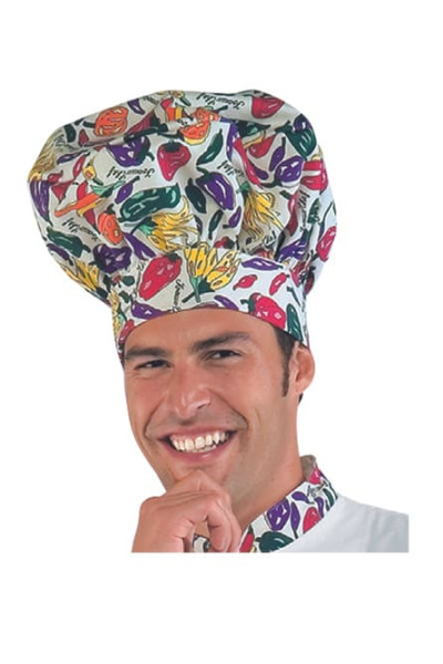 GORRO DE COCINERO ESTAMPADO PIMIENTAS