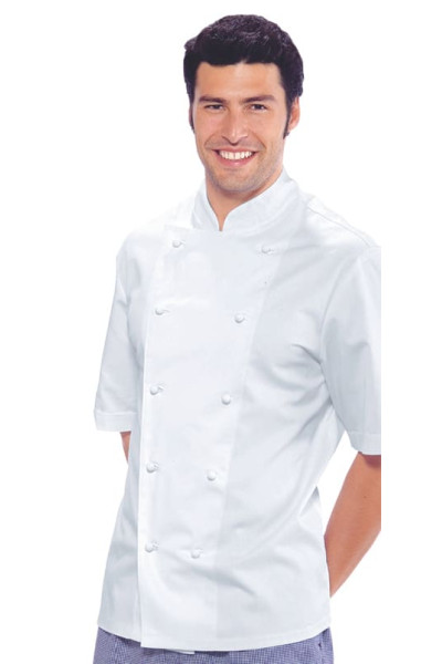 WHITE SHORT SLEEVE CHEF JACKET