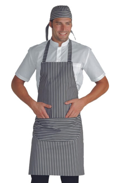 BLACK STRIPED APRON