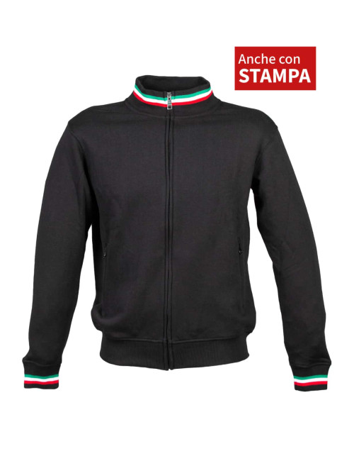 SWEAT-SHIRT DE TRAVAIL AVEC PASSEPOIL TRICOLORE